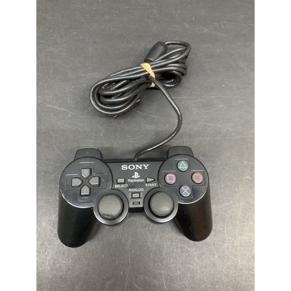 Sony PlayStation 2 PS2 Black Controller DualShock OEM SCPH-10010 - Untested